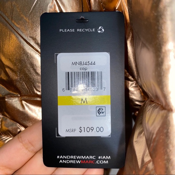 NWT Size M Marc New York Metallic Puffer Coat - Picture 7 of 8